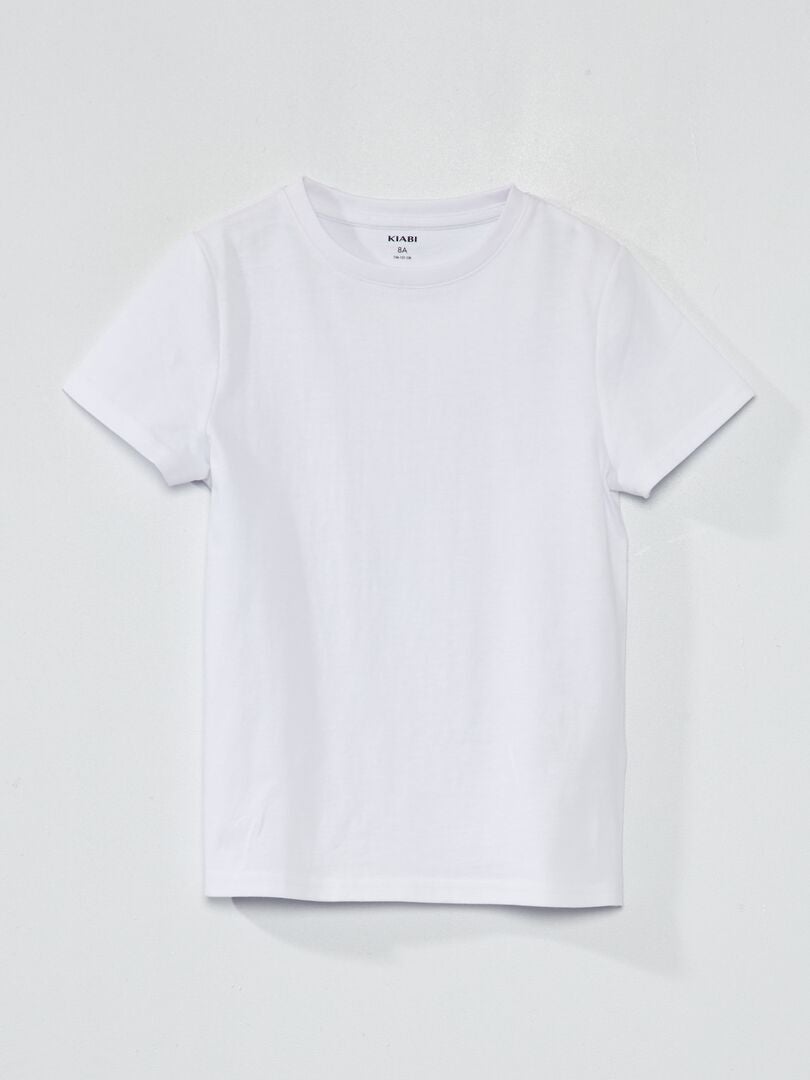 T-shirt basique en jersey uni - blanc - Kiabi - 2.00€