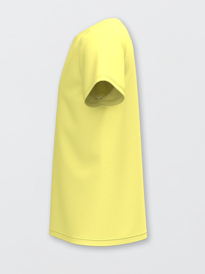 T-shirt basique en jersey uni jaune - Kiabi