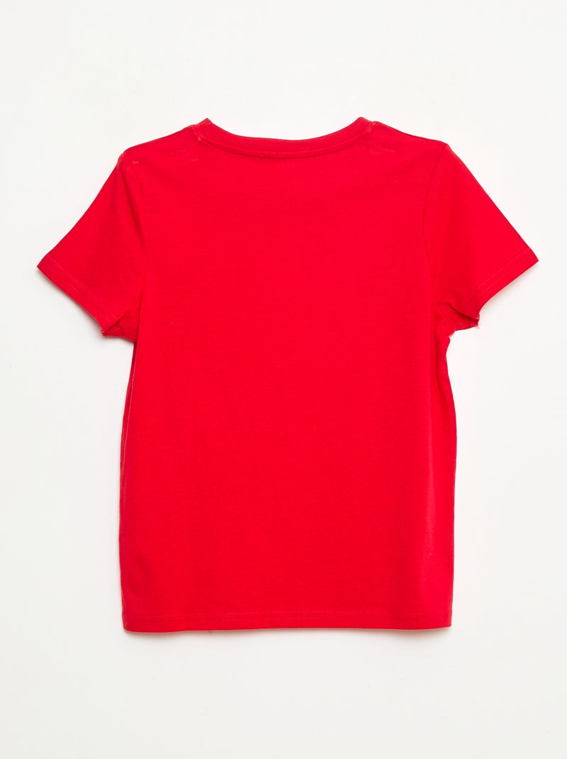 T-shirt basique en jersey uni Rouge - Kiabi