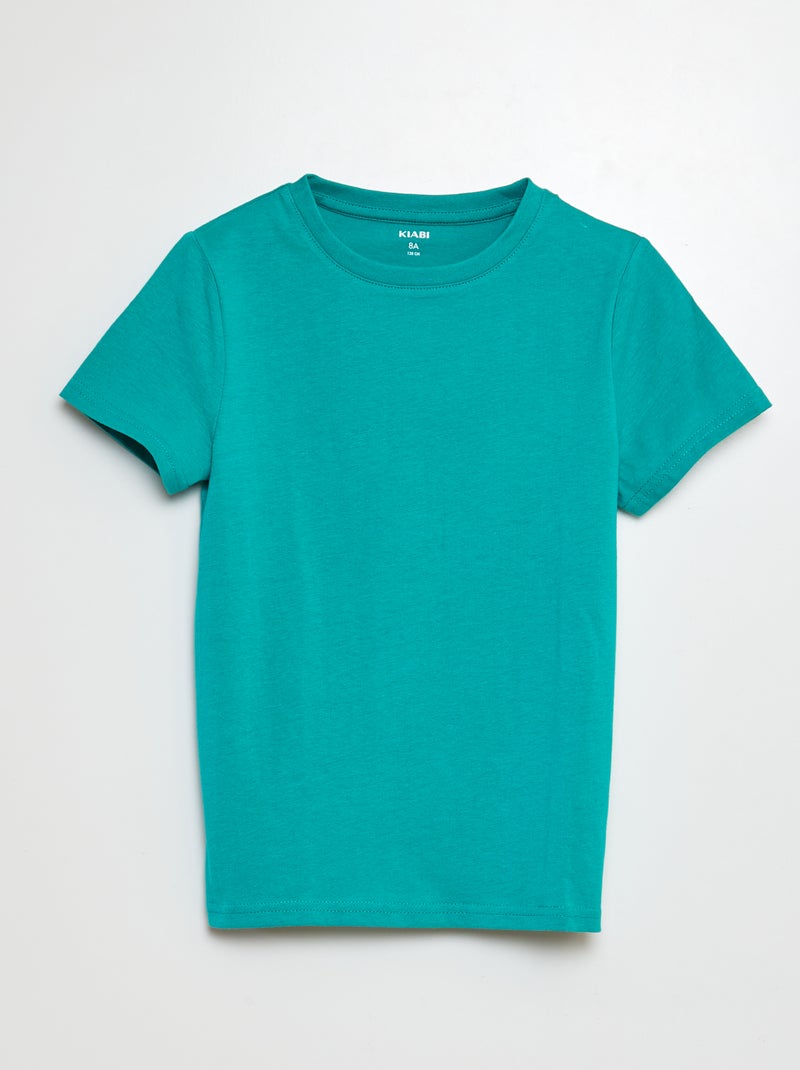 T-shirt basique en jersey uni VERT - Kiabi