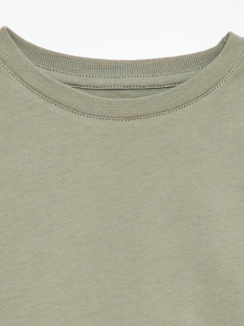 T-shirt basique en jersey uni Vert - Kiabi