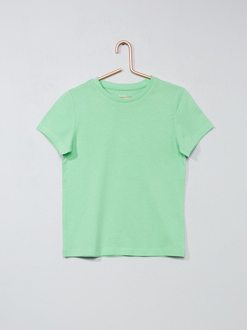 T-shirt basique en jersey uni vert - Kiabi