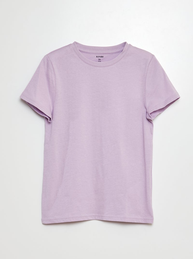 T-shirt basique en jersey uni VIOLET - Kiabi