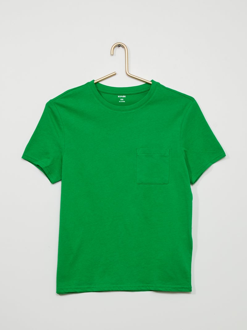 T-shirt basique en jersey Vert - Kiabi