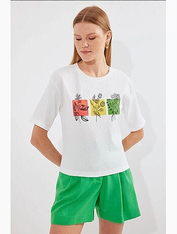 T-shirt basique en tricot imprimé bdart