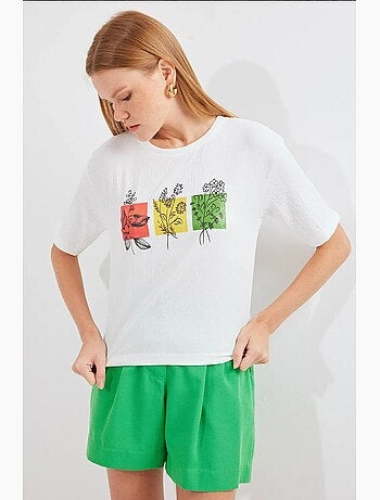 T-shirt basique en tricot imprimé bdart