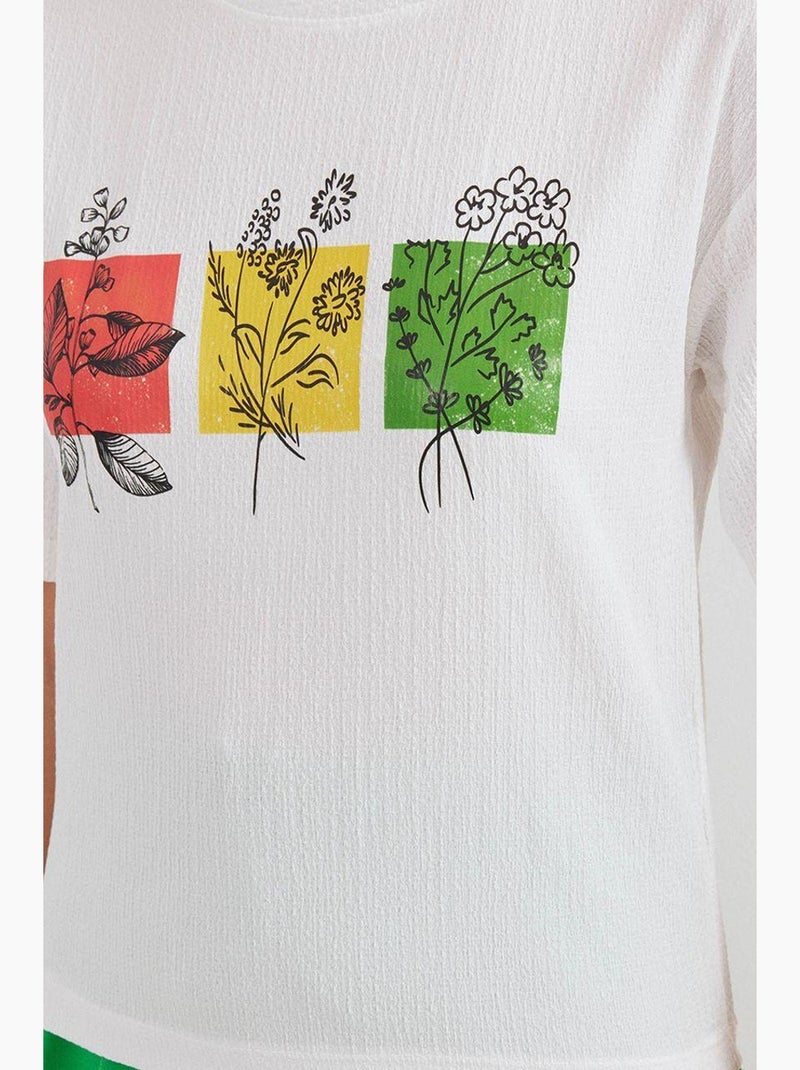 T-shirt basique en tricot imprimé bdart Blanc - Kiabi