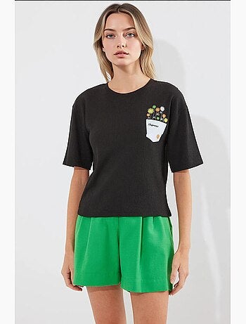 T-shirt basique en tricot imprimé bdart