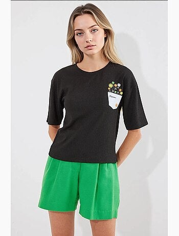 T-shirt basique en tricot imprimé bdart