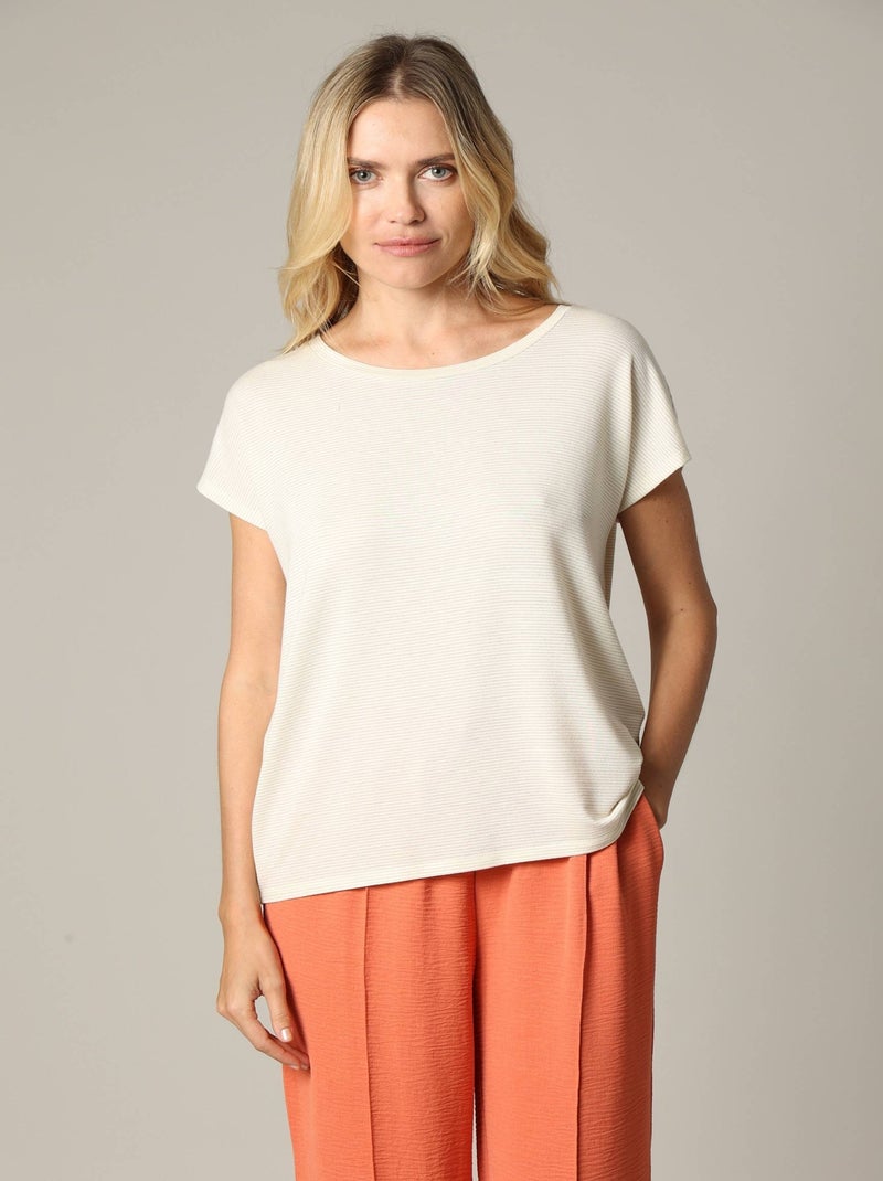 T-shirt basique fantaisie 'Deeluxe' Blanc - Kiabi