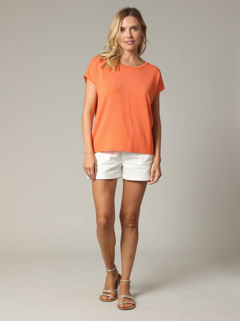 T-shirt basique fantaisie 'Deeluxe' Orange - Kiabi