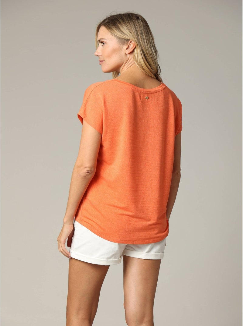 T-shirt basique fantaisie 'Deeluxe' Orange - Kiabi