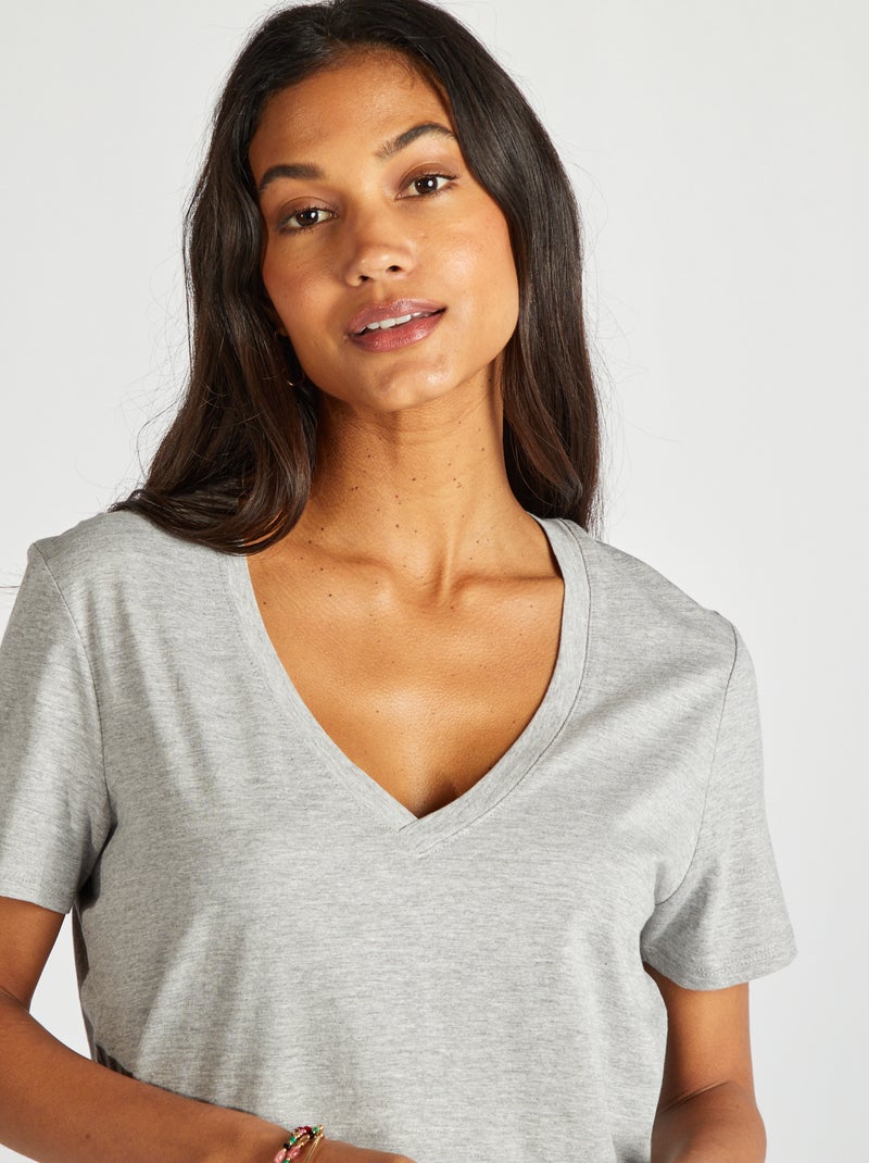 T-shirt basique Gris - Kiabi