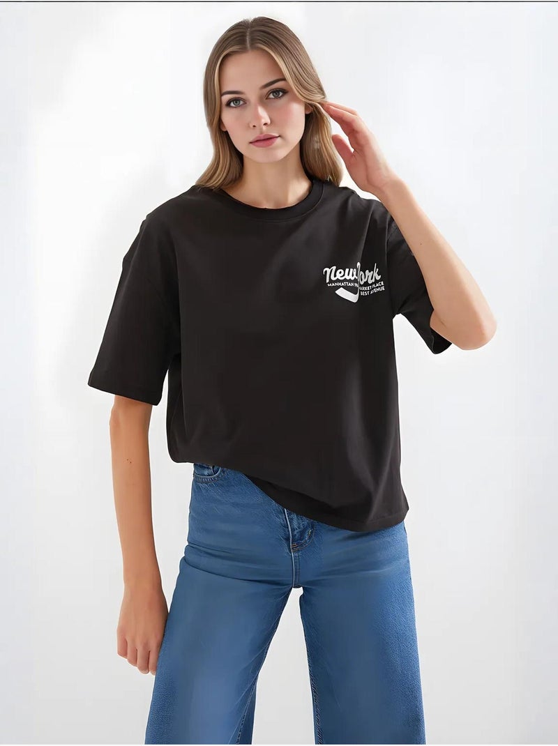 T-shirt basique imprimé bdart Noir - Kiabi