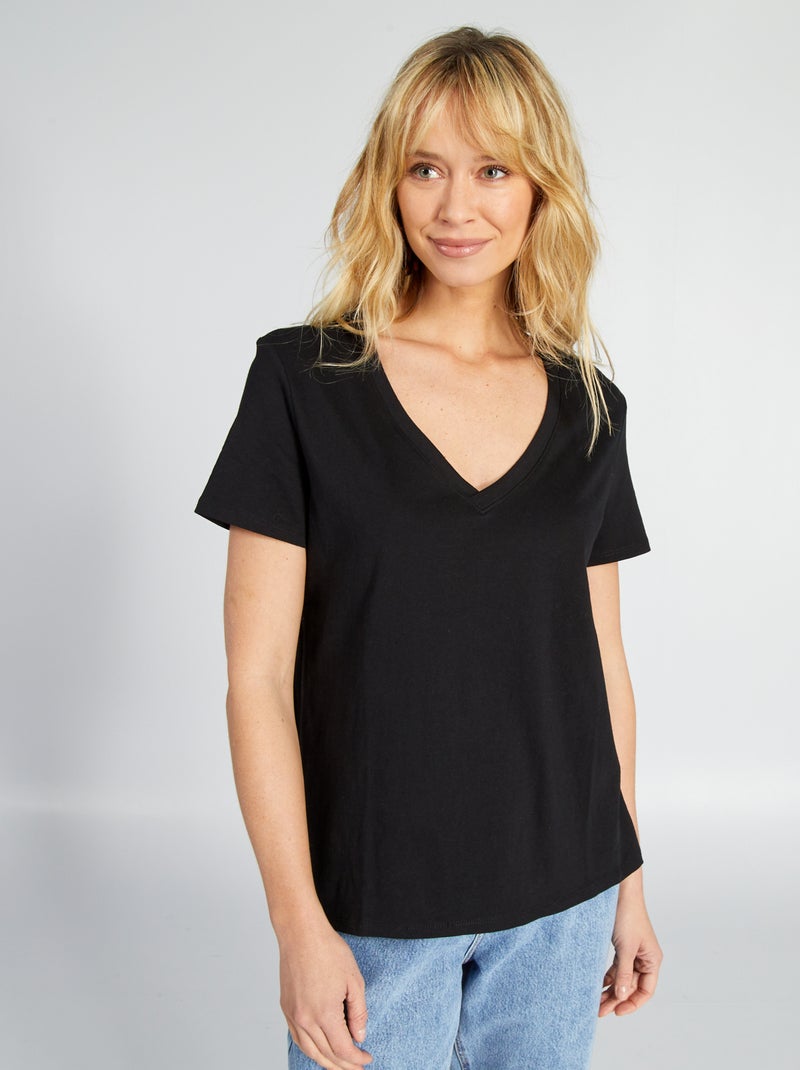 T-shirt basique noir - Kiabi