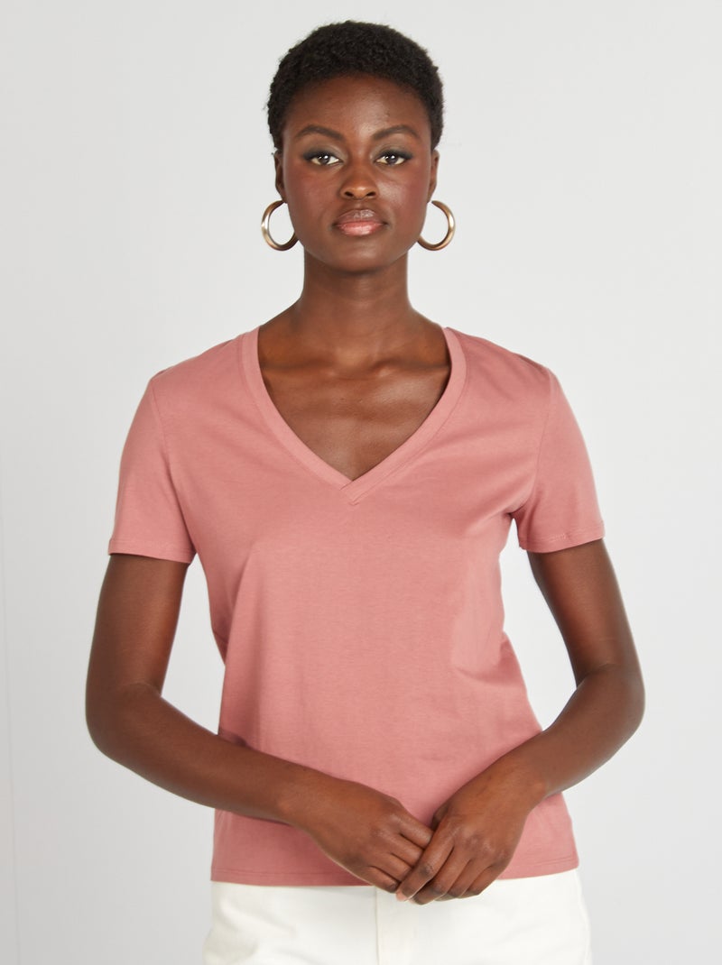 T-shirt basique Rose - Kiabi