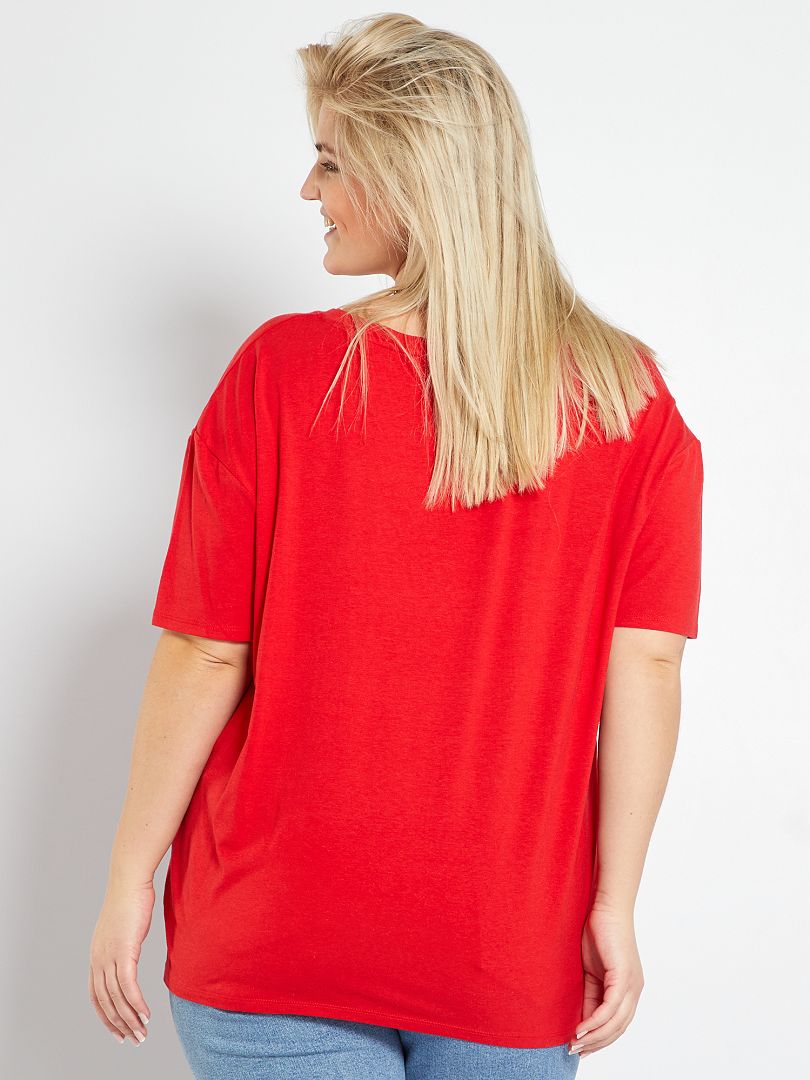 T-shirt basique rouge - Kiabi