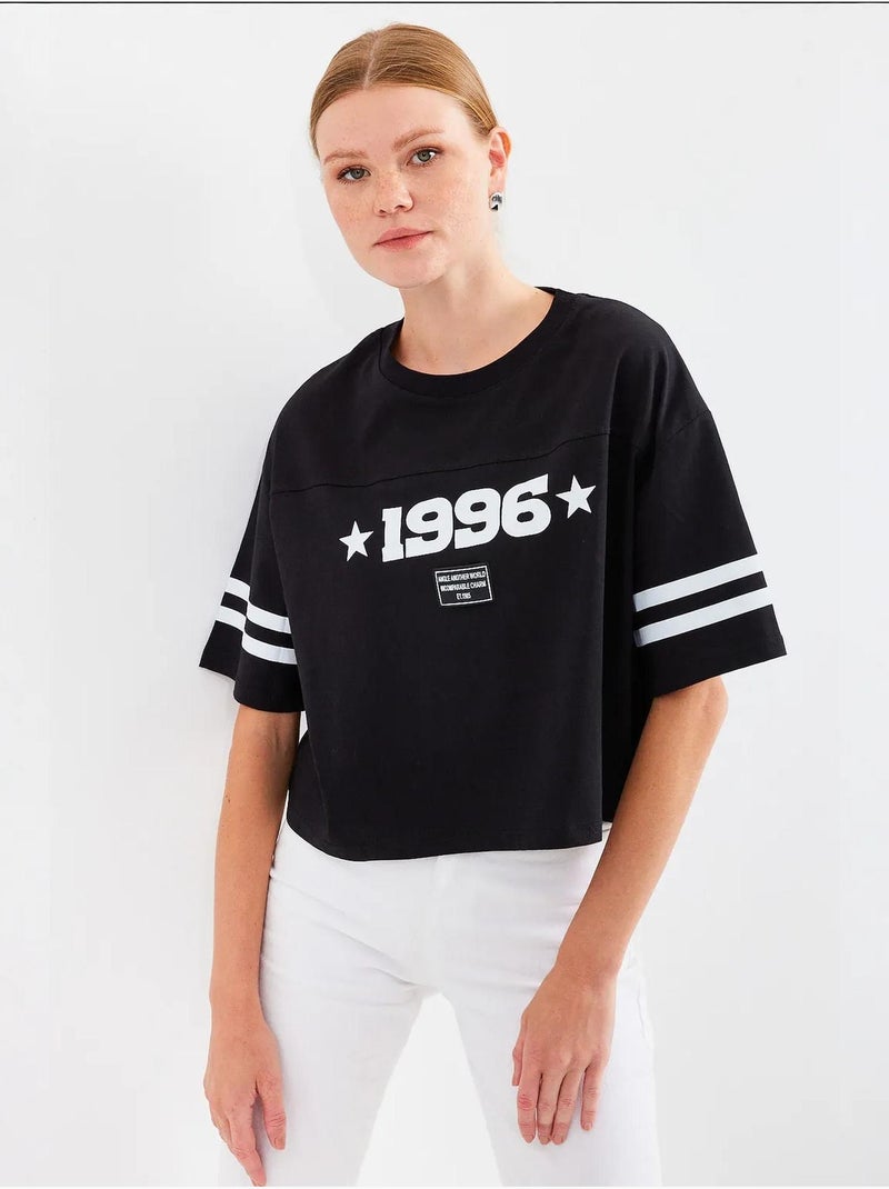 T-shirt basique surdimensionné imprimé bdart Noir - Kiabi