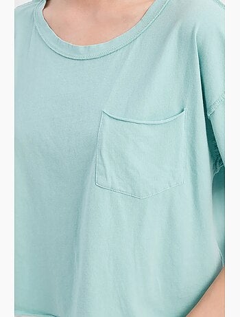 T-shirt basique tissé à manches courtes et col rond hiccup