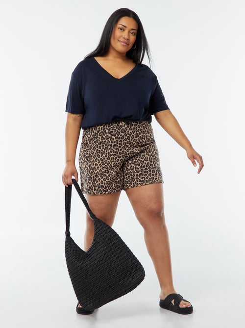 T-shirt basique uni col V - Kiabi