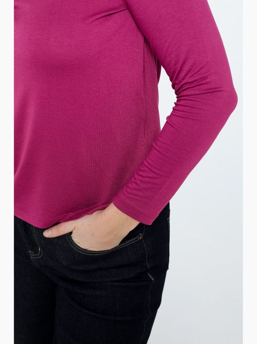 T-shirt basique uni en viscose PAPRIKA - Kiabi