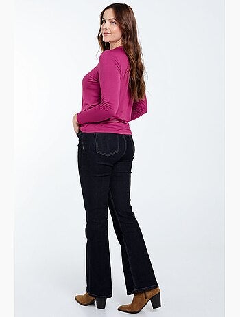 T-shirt basique uni en viscose PAPRIKA
