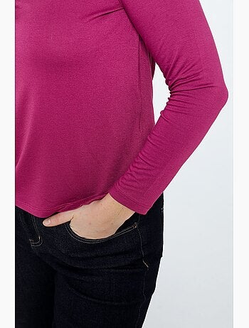 T-shirt basique uni en viscose PAPRIKA