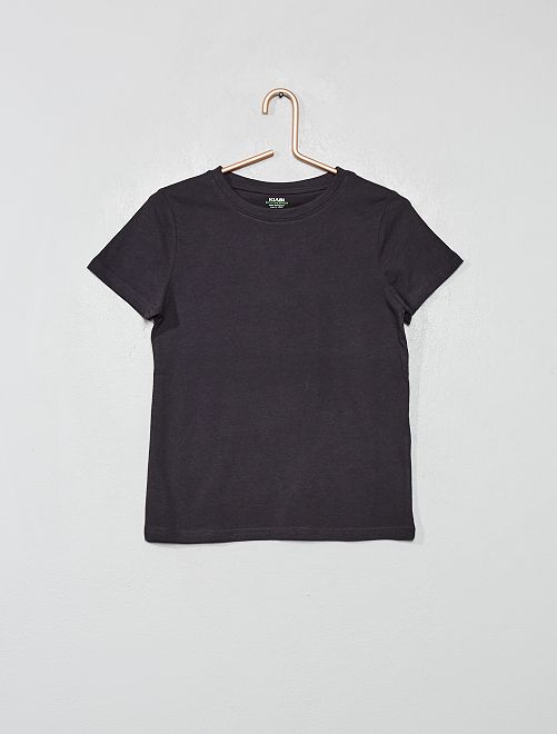 T-shirt basique uni                                                                                         gris foncé 
