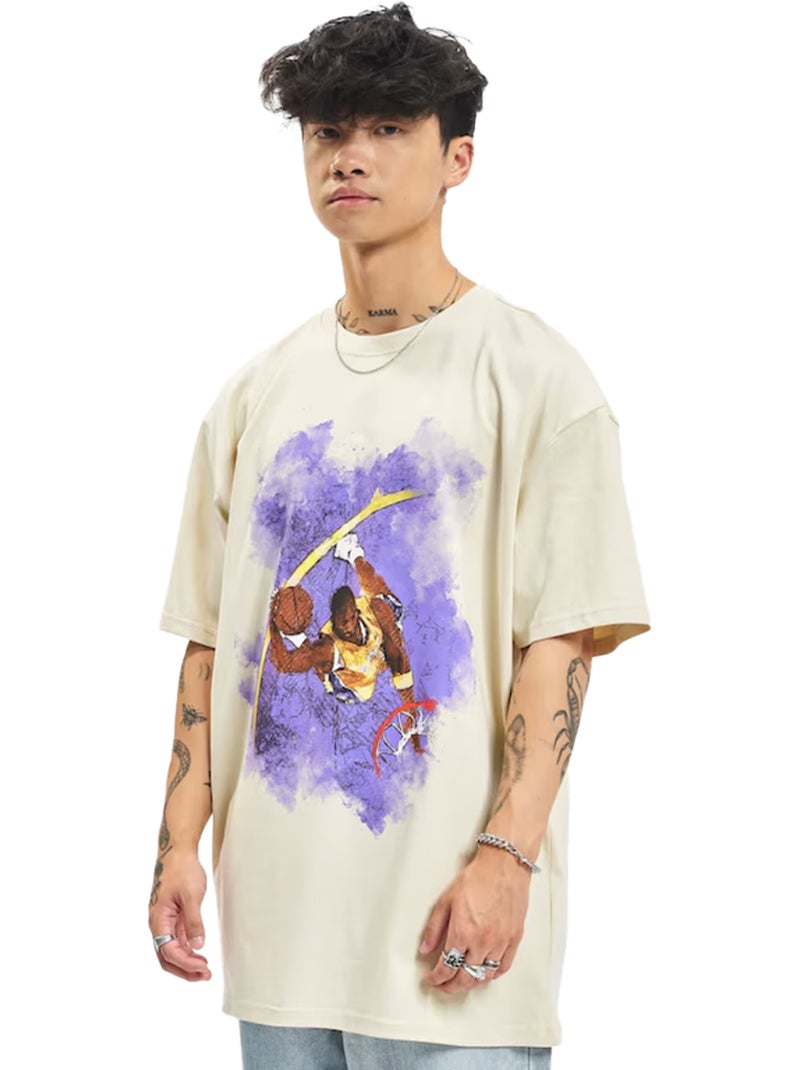 T-shirt basketball clouds 2.0 - mister tee Beige - Kiabi