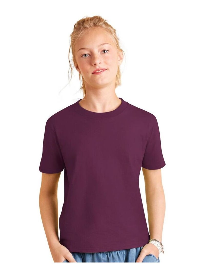 T-shirt B&C Exact 150 pour enfant Bordeaux - Kiabi