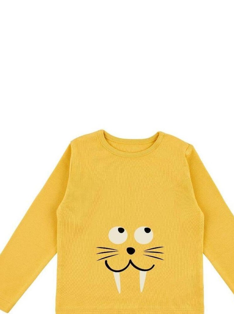 T-Shirt Bébé Bio à Manches Longues Morse Jaune - Kiabi
