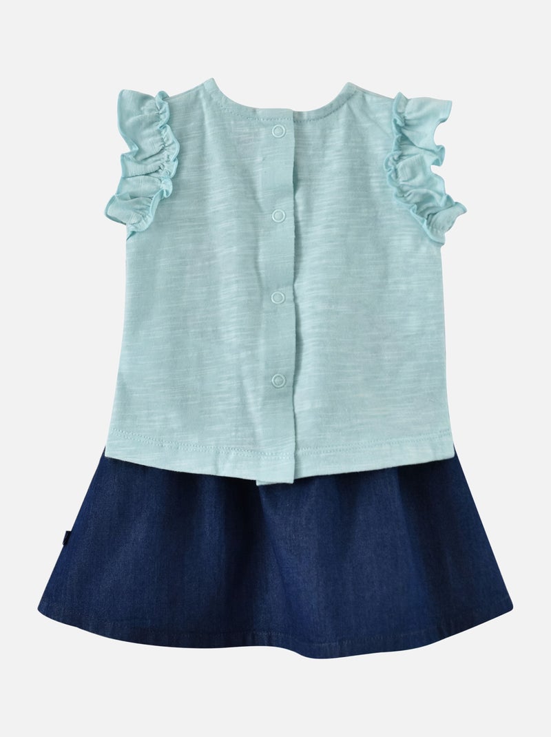 T SHIRT BEBE ET JUPE ELIONA Bleu - Kiabi