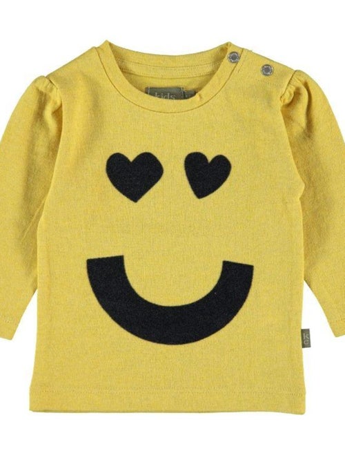T-Shirt Bébé "Happy" Bio Jaune - Kiabi