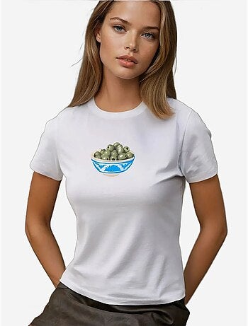 T-shirt bébé imprimé coupe slim à col ras du cou