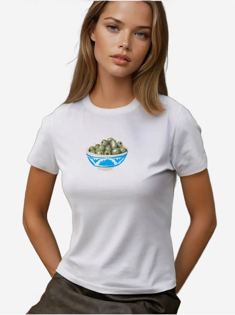 T-shirt bébé imprimé coupe slim à col ras du cou Blanc cassé - Kiabi