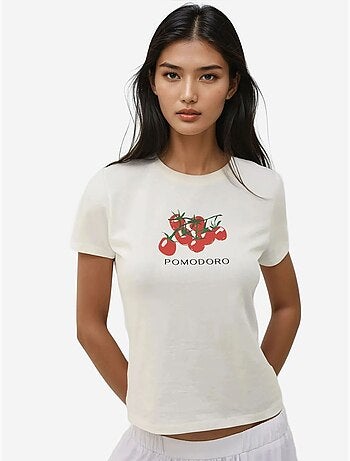 T-shirt bébé imprimé coupe slim à col ras du cou