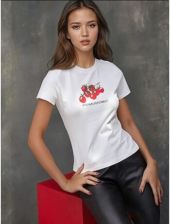 T-shirt bébé imprimé coupe slim à col ras du cou