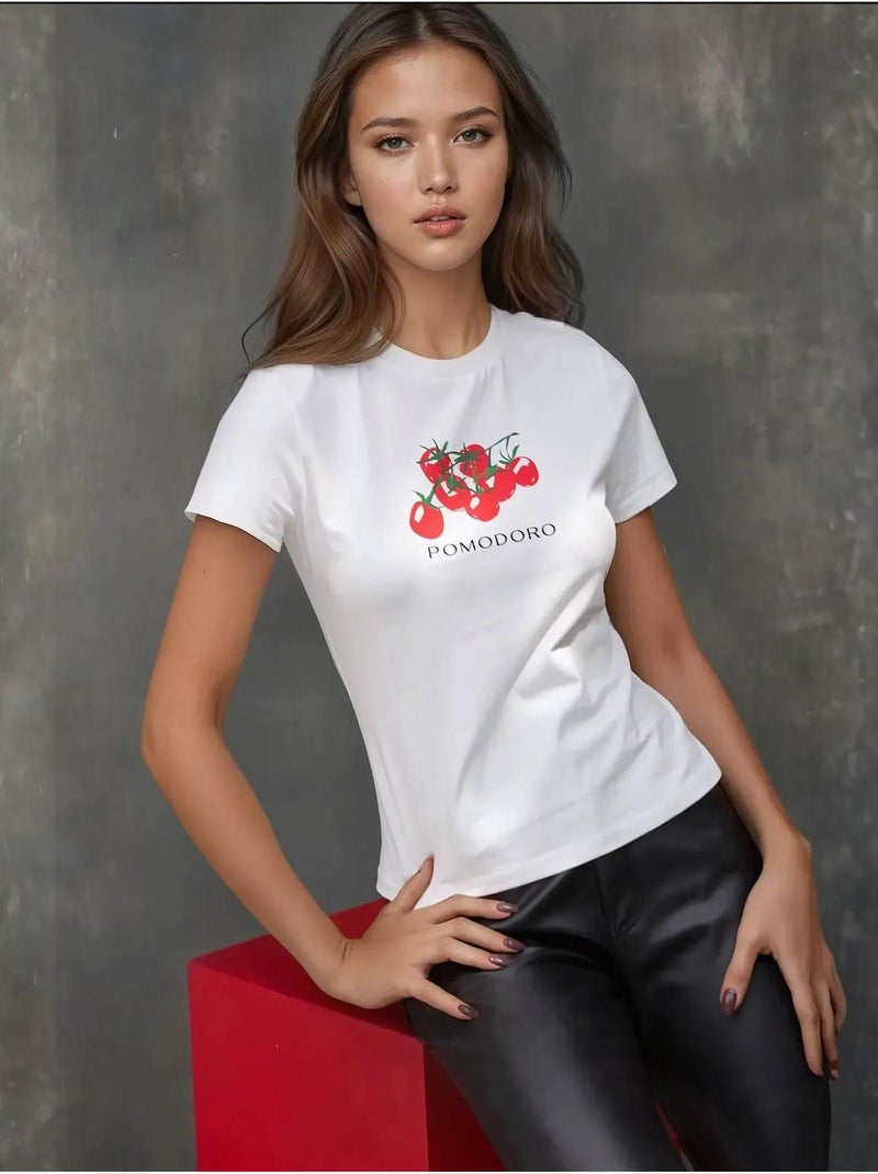 T-shirt bébé imprimé coupe slim à col ras du cou Crème - Kiabi