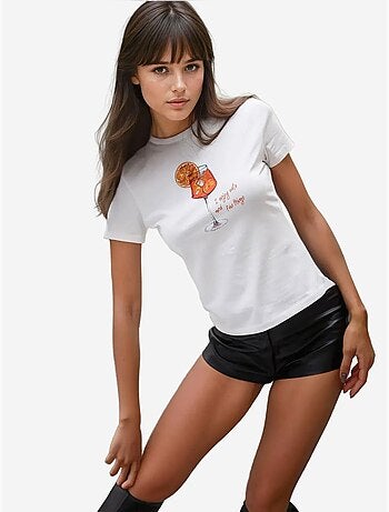 T-shirt bébé imprimé coupe slim à col ras du cou