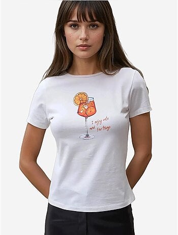 T-shirt bébé imprimé coupe slim à col ras du cou