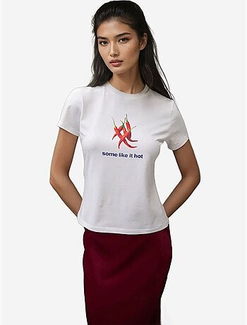 T-shirt bébé imprimé coupe slim à col ras du cou