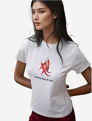 T-shirt bébé imprimé coupe slim à col ras du cou