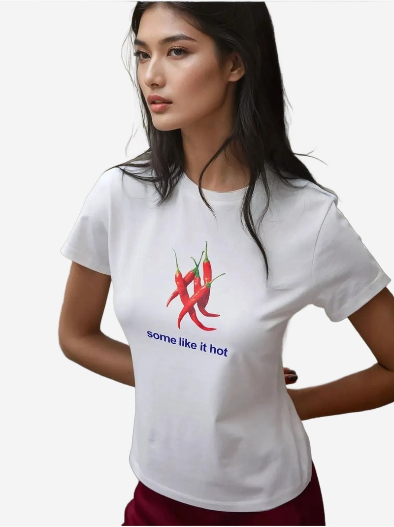 T-shirt bébé imprimé coupe slim à col ras du cou Ivoire - Kiabi