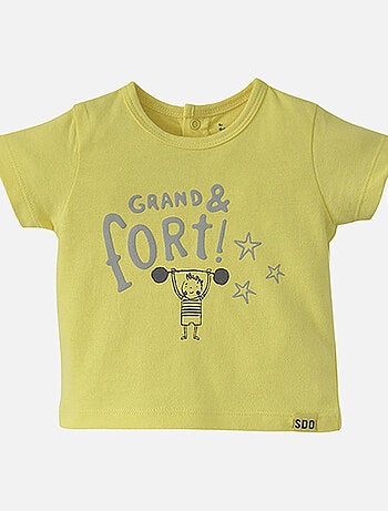 T-SHIRT BEBE MANCHES COURTES GRAND ET FORT
