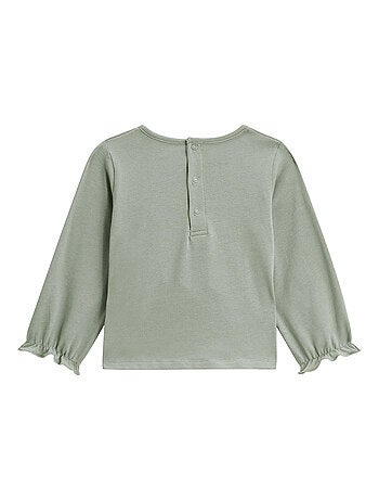 T-shirt bébé manches longues kaki Lily