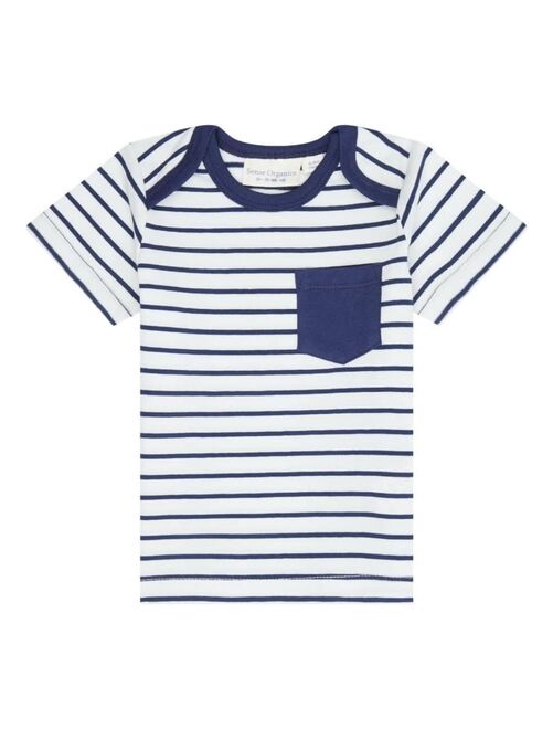 T-shirt Bébé Rayé Bleu Marine en Coton Bio - Kiabi