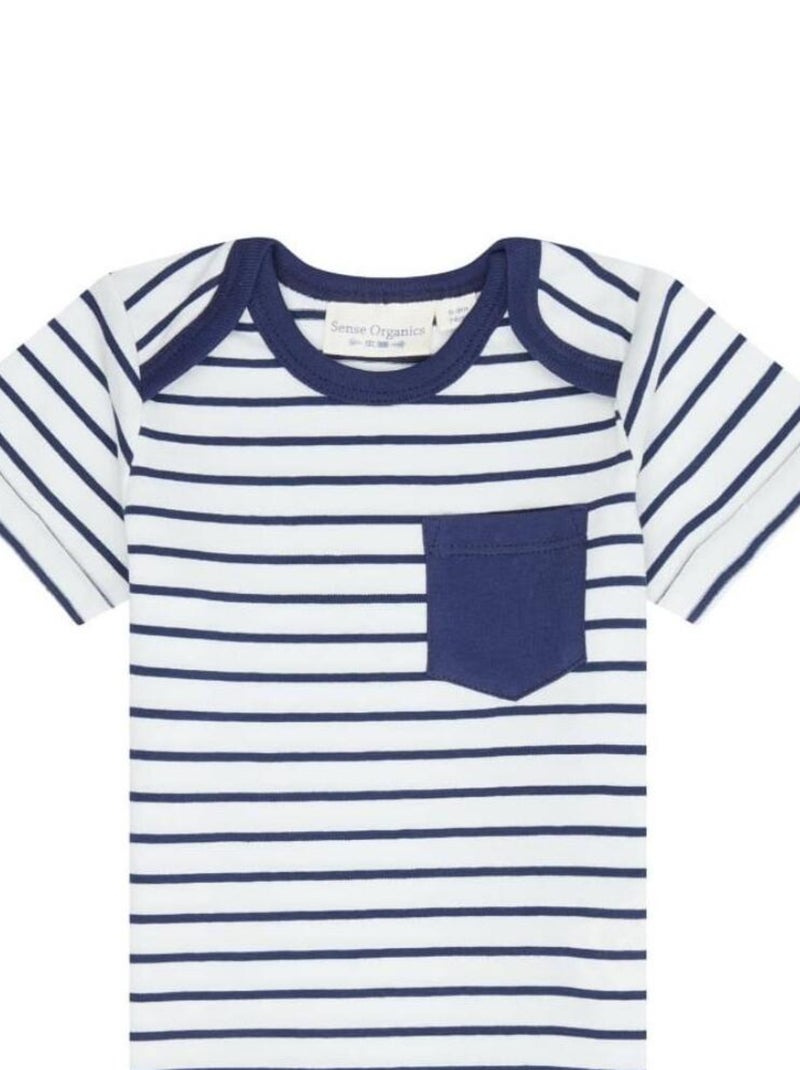 T-shirt Bébé Rayé Bleu Marine en Coton Bio Bleu marine - Kiabi