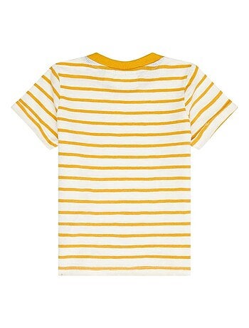 T-shirt Bébé Rayé Jaune Curry en Coton Bio