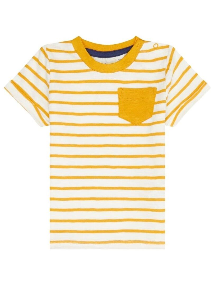 T-shirt Bébé Rayé Jaune Curry en Coton Bio Jaune - Kiabi