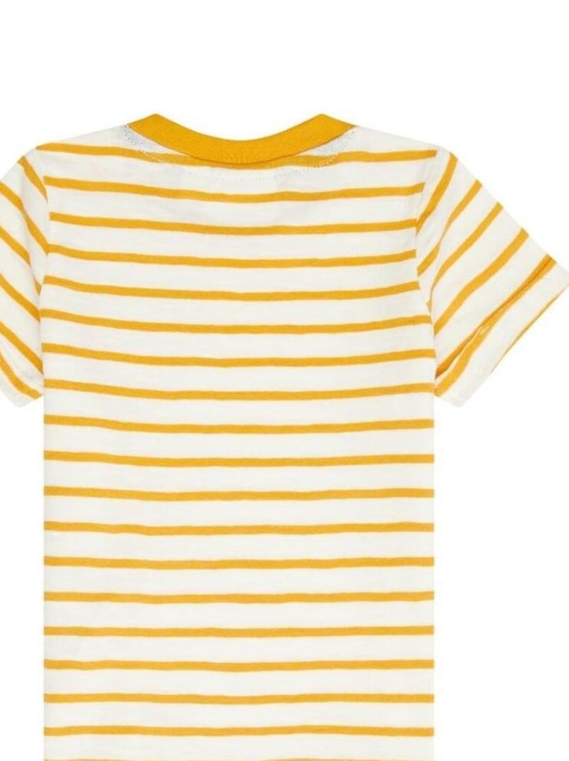 T-shirt Bébé Rayé Jaune Curry en Coton Bio Jaune - Kiabi